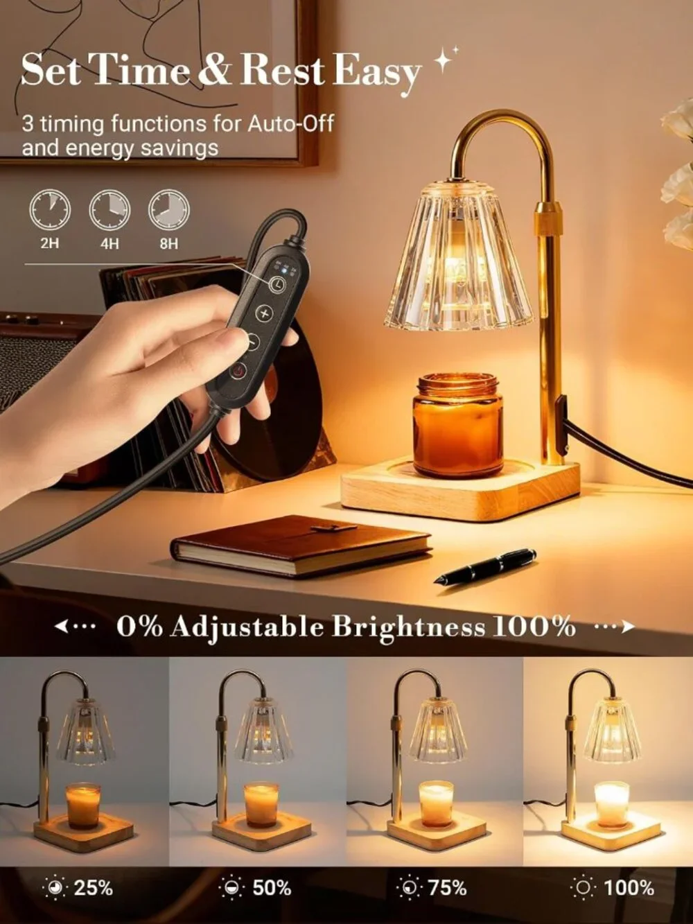 2 Pack Electric Candle Warmer Lamps with Timer - Perfect Home Decor Gifts